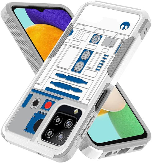 for Samsung Galaxy A42 5G, R2D2 Astromech Droid Robot Pattern Shock-Absorption Hard PC and Inner Silicone Hybrid Dual Layer Armor Defender Case fo...