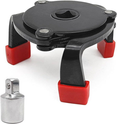 Universal Oil Filter Wrench Adjustable 3 Jaw Oil Filter Removal Tool Range 2-3/8 to 3-7/8 inch with 1/2'' Adapter 3/8'' Square Drive Socket...