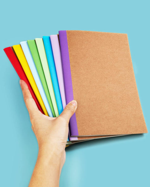 Gwybkq A5 Kraft Composition Notebooks College Ruled Bulk 8Pcs(5.5x8.3),Kraft Cover, Notebooks for High School, College, Office, Home, 60 Pages/30 ...
