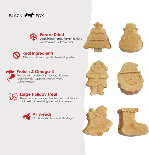 BLACK FOX Freeze-Dried Gluten-Free Biscuits for Dogs & Cats | Chicken & Salmon | 10 Large Treats, Limited Ingredients, Raw, Healthy, Human Grade...