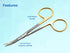 Scissors 4.5 inches Curved with Tungsten Carbide Inserts| Gold Plated Handle Extra Sharp and Durable by ARTMAN INSTRUMENTS...
