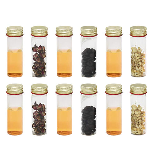 ULAB Scientific Sample Tubes 25ml with Screw Caps, Small Spice Containers 1oz, Makarthy, 3.3 Borosilicate Glass Tubes, Caps in Aluminum Material, ...