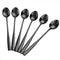 Black Stainless Steel Iced Tea Spoon, Long Handle Stirring Spoon, Set of 8...