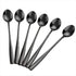 Black Stainless Steel Iced Tea Spoon, Long Handle Stirring Spoon, Set of 8...