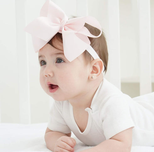 jollybows 20pcs Baby Girls Grosgrain Ribbon Hair Bows Headbands 6" Elastic Hair Band Hair Accessories for Infants Newborn (Multicoloured 6“ Bows E...