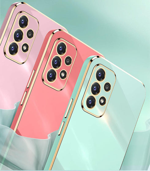 Compatible with Galaxy A32 5G Case Cover Cute Full Camera Lens Protection & Electroplate Shockproof Edge Bumper TPU Silicone Protective Phone Case...