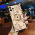 for iPhone 12 Pro Max 6.7" Bling Case Luxury Cute Shine Sparkly Glitter Diamond Rhinestone Flower Soft Trunk Phone Cover with Ring Kickstand Holde...