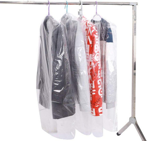 20 Packs Clear Plastic Clothes Covers 47inch Garment Bags for Hanging Clothes Dry Cleaning Hanging Dust Proof Garment Bags Clear Clothes Covers fo...
