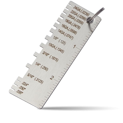 ZeeDix Portable Metal Sheet Thickness Gauge- Stainless Steel Plated Size Inspection Tool Metal Sheets Wire Welding Material Thickness Gauge...