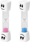 2 Minute Toothbrush Sand Timer for Kids - Set of 2 Small Blue and Pink Smiley Hourglass...
