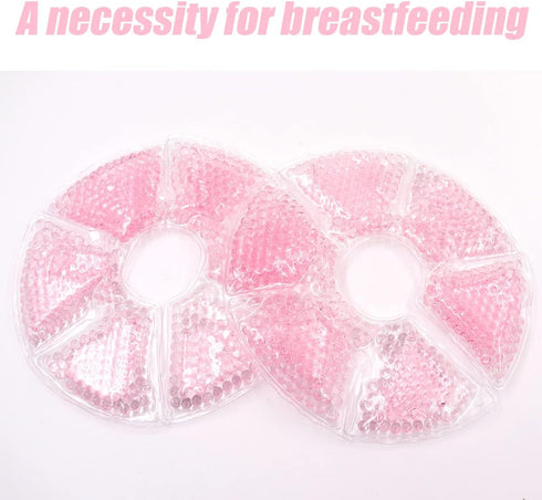 Breast Therapy Ice Packs, Hot and Cold Breast Pads, Breastfeeding Essentials Large Gel Bead Packs for Moms...