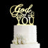 God Gave Me You Wedding Cake Topper for Wedding/Engagement/Marriage Party Decorations (Mirror Gold Acrylic)...