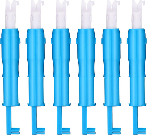 Hicarer 6 Pcs Automatic Needle Threader Sewing Machine Needle Inserter, Needle Threader Tool for Sewing Machine (Blue and White)...