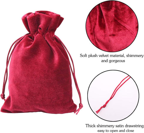 HRX Package Soft Velvet Gift Bags, 5.1x7.8 inch Velvet Drawstring Pouches for Tarot Rune Jewelry Crystal 4 Pack...