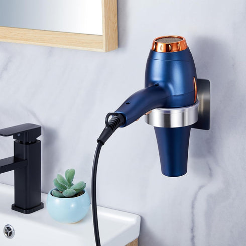 Hair Dryer Holder Wall Mounted, Blow Dryer Holder, Stainless Steel Hair Tool Organizer, Adhesive Hairdryer Holder for Bathroom Barber Shops, Hair ...