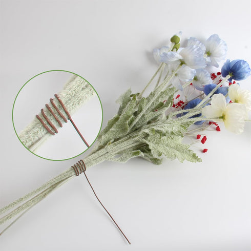 Floral Wire Stems, 18 Gauge Flower Stem Wire 16 inch Paper Wrapped Wire for Flower Arrangements DIY, Bouquent Stem Wrapping and Crafts (Brown)...