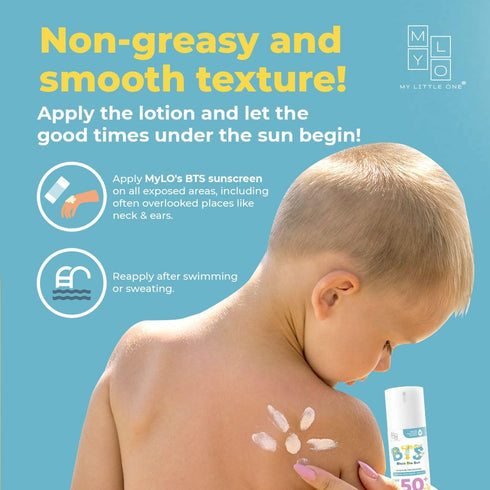 MyLO BTS SPF 50 Sunscreen, Broad-Spectrum UVA UVB Face & Skincare Protection, PA+++, Nourishing Moisturizer For All Baby, Kids & Adult Skin Types,...