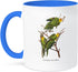 3dRose Carolina Parakeet by John James Audubon Two Tone Mug, 11 oz, Blue/White...