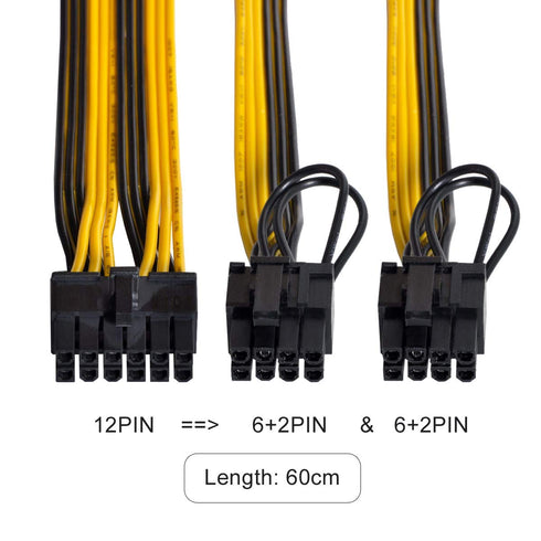 Chenyang 12Pin to ATX Dual 8Pin & 6Pin Splitter GPU Graphics Card Modular Cable for 3080 3090 AX850 AX750 AX650 Card...