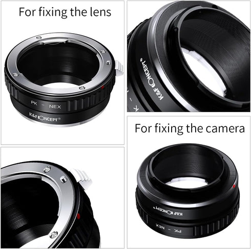 K&F Concept PK K Mount Lens to Sony NEX E-Mount Lens Adapter, Compatible with Sony NEX-3 NEX-3C NEX-3N NEX-5 NEX-5C NEX-5N NEX-5R NEX-5T NEX-6 NEX...