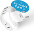 Ceptics European Travel Plug Adapter - 5 Input with 20W PD-QC 3.1A Dual USB-C and USB - Light Weight - USA to Any Type C Countries Such as Italy, ...
