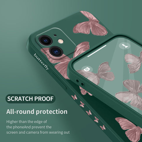 for iphone 11 Phone Case, for iphone 11 Case Side Creative Butterfly Pattern Slim Soft Shockproof Cover Protective, for iphone 11 Case for Women-B...