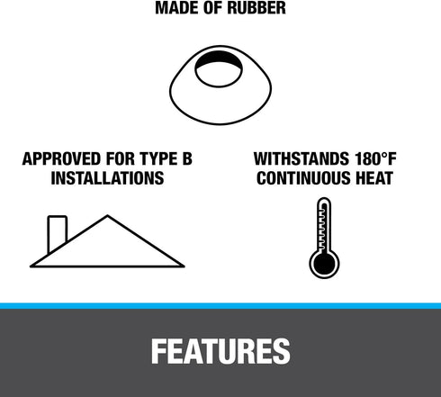 Oatey Oatey-14137 14137 Rain collar 3"-4" No-Calk Roof Flashing, 1 Count (Pack of 1), Black...