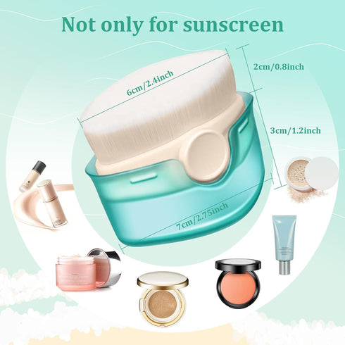2 Pack Sunscreen Applicator for Kids Sunblock Buddy with Protective Caps and Storage Bag Suncream Sun Lotion Brush for Cream Liquid Foundation Pow...