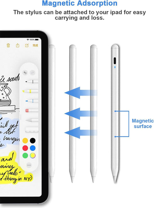 Stylus Pens for Touch Screens POM Tip Magnetic Tablet Pen Rechargeable Digital Pen Compatible with iPhone/iPad/iPad Pro/Samsung/Lenovo/and Other i...