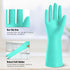 Rubber Kitchen Dishwashing Gloves: 4 Pairs Latex Free Reusable Household Cleaning Gloves for Washing Dishes...