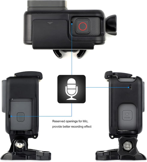 Frame Mount Housing Case for GoPro Hero 7 6 5 Black, Hero 7 Silver, Hero 7 White, Hero (2018) Cameras - Includes Quick Release Buckle and Tripod A...