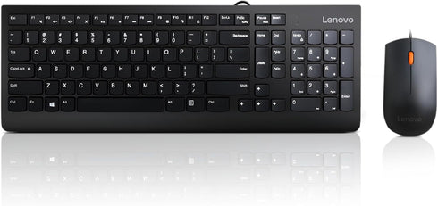 Lenovo 300 USB Combo, Full-Size Wired Keyboard & Mouse, Ergonomic, Left or Right Hand Mouse, Optical Mouse, GX30M39606, Black...