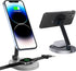 Magnetic Wireless Charger Stand for Mag-Safe Charger, Foldable 15W Fast Wireless Charging Station, 2-in-1 Charging Stand Dock for Apple iPhone 15/...