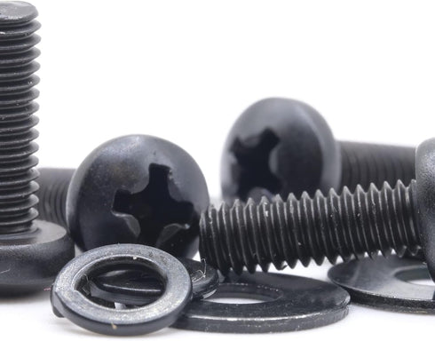 ReplacementScrews VESA Compatible M4 12mm TV/Monitor Wall Mount Screws for 75x75mm and 100x100mm Brackets. Metric Screws & Washers for Mounting An...