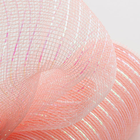Craig Bachman 10.25" Iridescent Foil Mesh: 10 Yards (Iridescent Pastel Coral) Floral Arrangement, Gift Wrapping, Fabric Craft Mes Ribbon...