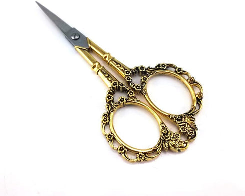 Yueton Vintage Europea Style Plum Blossom Needlework Embroidery Scissors (Gold)...