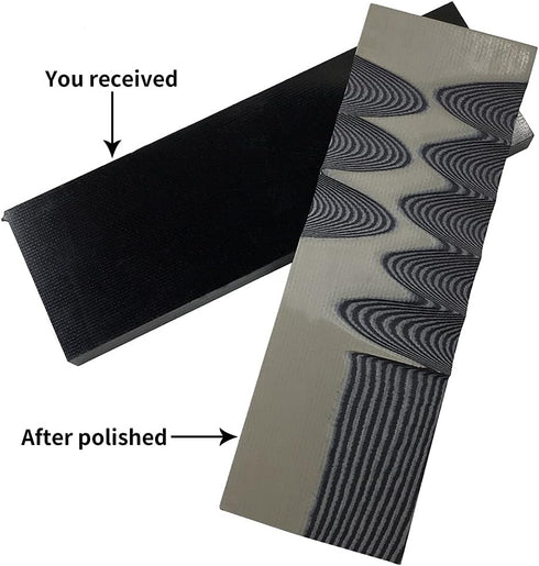 Cool Hand 2 pcs G10 Knife Handle Scales Slabs Custom DIY Tool Material for Knives Making Blanks Blades, Gray/Black, KHM-G10-5...