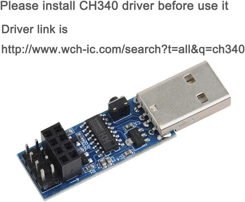 USB to ESP8266 CH340C ESP-01 ESP-01S Breakout Prog WiFi Programmer Downloader with Reset Auto-Download Circuit + ESP8266 ESP-01S Serial WiFi Wirel...
