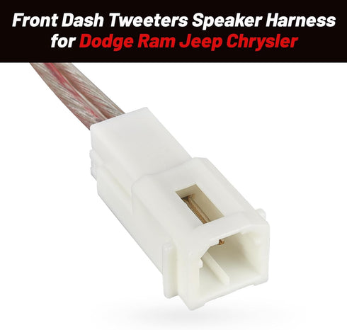 RED WOLF Front Dash Tweeters Speaker Wiring Harness Adapter Connector Plug Replacement for Dodge Ram Jeep Chrysler 2005-2022 Aftermarket Dash Twee...