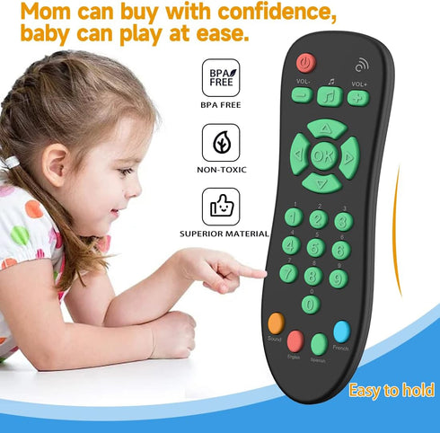 Baby TV Remote Control Toy with Light and Sounds, Kids Musical Early Education Learning Realistic Toddler Remote Toys for Preschool Infant Toddler...