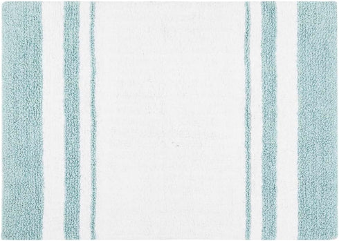 Madison Park Reversible Spa Cotton Bath Rug 100%-Cotton Striped Ultra Soft Water Absorbent, Fast Drying, Bath-Mats, Non-Slip Absorbent Quick Dry M...