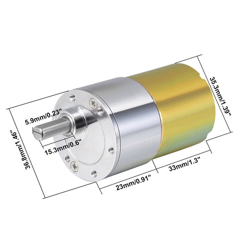 uxcell 24V DC 570 RPM Gear Motor High Torque Electric Reduction Gearbox Eccentric Output Shaft...