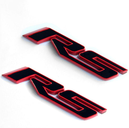 Yoaoo 2Pack OEM Rs Emblem Badges 3D Logo Compatible with Zl1 1LE Series Red Frame Red Line...