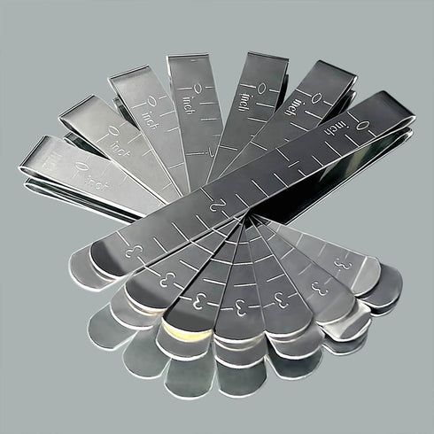 20 Pcs Stainless Steel Hemming Clips 3-Inch Stainless Steel Ruler Hem Clips Measurement Ruler Quilting Supplies Sewing Clips fit Sewing Supplies P...