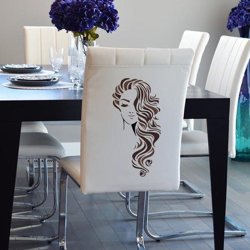 FINGERINSPIRE 4 Pcs Long Hair Woman Face Painting Large Stencil 11.8x5.9" PET Beautiful Girl Spraying Big Stencil Reusable Lady Line Art Face Wall...