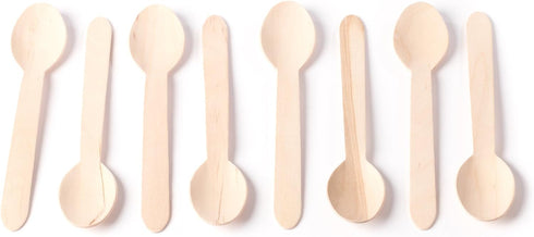 HUJI Eco- Friendly Wooden Spoons - Disposable Wood Cutlery! 50 Spoons 6.1"...