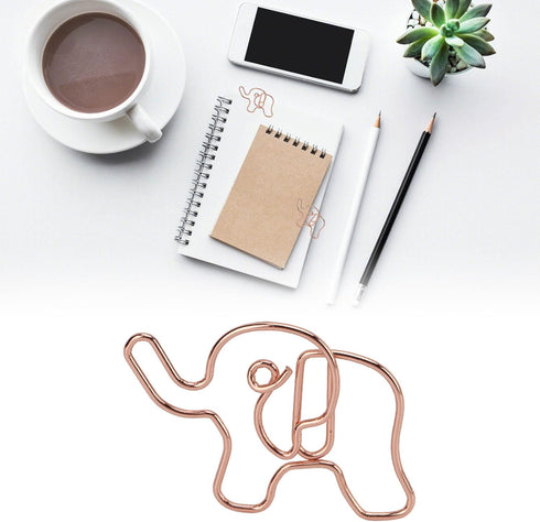 20pcs Elephant Shapes Paper Clips Animal Paper Clips Iron Office Paper Clips for Document Classification...