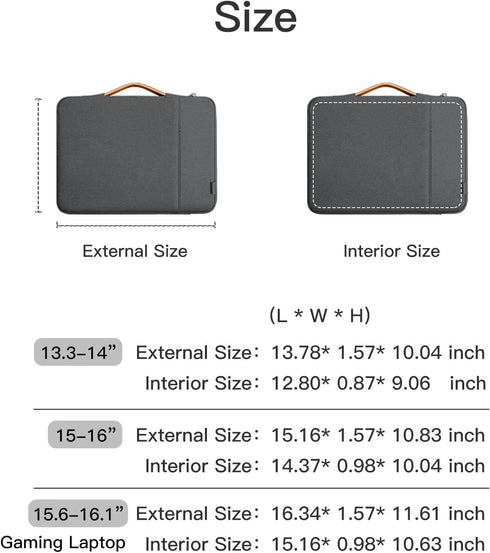360° Protective Laptop Sleeve for 15.6-16.1 inch, Portable Bag for HP Dell Asus Acer Gaming Notebook Computer with Hard Shell Case, Water-Resistan...