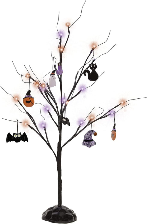 Mark Feldstein & Associates Tree with LED Lights Spooky Black 24 inch Iron Metal Halloween Figurine...