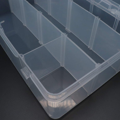 12 Grids Divided Storage Container Adjustable Hard Plastic Component Case with Removable Dividers for Items Organizing Storing...